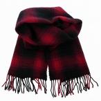 ポロ ラルフローレン POLO RALPH LAUREN マフラー オンブレチェック フリンジ ウール ナイロン ロゴ イタリア製 レッド ブラック メンズ