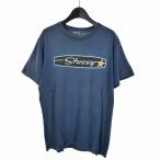 ステューシー STUSSY オールドステューシー 90S アメリカ製 白タグ ロゴ プリント Tシャツ 半袖 M ネイビー メンズ