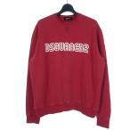 ディースクエアード DSQUARED2 22SS D2 OUTLINE COOL Sweatshirt アウトライン クール スウェット トレーナー ロゴプリント 裏起毛 L 赤