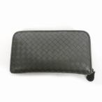 ボッテガヴェネタ BOTTEGA VENETA イントレチャート ラウンドファスナー 長財布 レザー ダークグレー メンズ