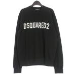 未使用品 ディースクエアード DSQUARED2 23SS FRONT LOGO SWEAT スウェット トレーナー 長袖 M ブラック 黒 S74GU0663 国内正規 メンズ