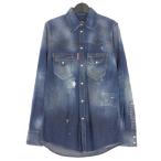 ショッピングディースクエアード 未使用品 ディースクエアード DSQUARED2 24SS FASHION WESTERN SHIRT ウエスタンデニムシャツ 長袖 48 インディゴ S74DM0795 国内正規 メン