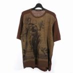 ドルチェ&ガッバーナ ドルガバ DOLCE&GABBANA 壁画 Tシャツ カットソー 半袖 クルーネック 46 茶 ブラウン メンズ