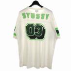 ショッピングstussy ステューシー STUSSY オールドステューシー OLD STUSSY 90s 紺タグ アメリカ製 フットボール Tシャツ 半袖 XL ホワイト 白 メンズ