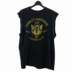 ハーレーダビッドソン HARLEY DAVIDSON タンクトップ Tシャツ 半袖 ウルフ プリント XL ブラック 黒 メンズ
