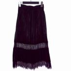 ショッピングzara ザラ ZARA レース プリーツスカート XS ブラック 黒 レディース