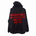 ショッピングディースクエアード ディースクエアード DSQUARED2 ジップフーディ ナイロンジャケット ブルゾン 上着 44 ブラック 黒 メンズ