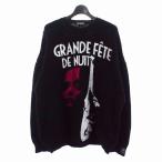 ショッピングfit ラフシモンズ RAF SIMONS 22AW Loose Fit Braid Relief Printed ニット セーター 1 ブラック 黒 メンズ