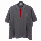 ショッピングハイドロゲン ハイドロゲン HYDROGEN 刺繍ロゴ ハーフジップ ポロシャツ カットソー 半袖 XL グレー メンズ