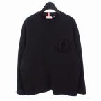 モンクレール MONCLER MAGLIA GIROCOLLO ロゴワッペン ポケット付き クルーネックスウェット トレーナー 長袖 XXL ブラック 黒 D2091803530