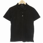 バーバリーブラックレーベル BURBERRY BLACK LABEL ポロシャツ 半袖 鹿の子 ステンカラー ロゴ 刺繍  2 茶 ブラウン トップス /THH メンズ