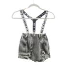ジェニィラブ ショートパンツ ショーパン サスペンダー コットン 薄手 ストライプ 130 白 黒 ホワイト ブラック ボトムス /PI キッズ