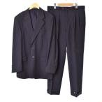 フェンディ FENDI UOMO シングル スーツ フォーマル ビジネス セットアップ テーラードジャケット パンツ スラックス 2B 紺 ネイビー