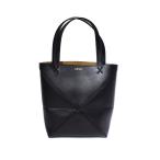 ショッピングLOEWE ロエベ LOEWE PUZZLE FOLD TOTE MINI パズルフォルド トート ミニ シャイニーカーフ 黒 ブラック ☆AA★ レディース