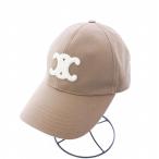 セリーヌ CELINE トリオンフ ベースボールキャップ コットン 野球帽 S ベージュ 2AUT6969P /KH レディース