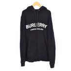 バーバリー BURBERRY パーカー フーディー ロゴ プリント S 黒 ブラック 8009509 ☆AA★ メンズ