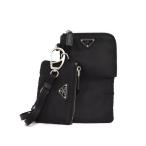 プラダ PRADA リナイロン ネックポーチ ネックストラップ フォンケース ロゴ 黒 ブラック 2TT091 2DMI F0002 ☆AA★ メンズ レディース