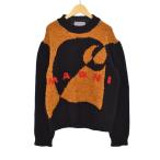 マルニ MARNI カーハート CARHARTT WIP 22AW JUMPER IN BLACK WOOL AND SILK WITH LOGO ニット セーター ウール 46 黒 ブラック GCMG0253Q1