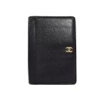 シャネル CHANEL 5番台 1998年製 二つ折り財布 ココマーク レザー 黒 ブラック ☆AA★ レディース