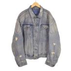 イージーギャップ YEEZY GAP PADDED DENIM JACKET デニムジャケット Gジャン ダメージ加工 M 青 ブルー 472901-00-1 ☆AA★ メンズ