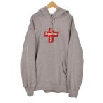 シュプリーム SUPREME Cross Box Logo Hooded Sweatshirt クロスボックスロゴ パーカー フーディー L グレー ☆AA★ メンズ