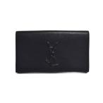 イヴサンローラン YVES SAINT LAURENT クラッチバッグ セカンドバッグ ロゴ レザー 黒 ブラック ☆AA★ メンズ