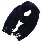 ポロ ラルフローレン POLO RALPH LAUREN マフラー ストール ロゴ刺繍 チェック柄 ウール ナイロン 紺 /BM メンズ