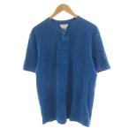ショッピングボッテガ ボッテガヴェネタ BOTTEGA VENETA Tシャツ カットソー 半袖 ヘンリーネック L 青 ブルー 656849 /AN51 メンズ