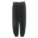 ロエベ LOEWE アナグラム スウェットパンツ SWEATPANTS ジョガーパンツ コットン シルク混 カシミヤ混 M 黒 茶