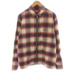 シュプリーム SUPREME Shadow Plaid Flannel Zip Up Shirt ネルシャツ ジップアップ ロゴ 刺繍 チェック柄 M マルチカラー
