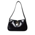 サルヴァトーレフェラガモ Salvatore Ferragamo ハンドバッグ ワンショルダーバッグ エナメル ガンチーニ 黒 ブラック レディース