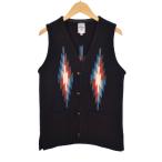 ショッピングくるみ オルテガ ORTEGA'S SQUARE FRONT VEST スクエアフロント チマヨベスト くるみボタン ウール 34 黒 ブラック ☆AA★ メンズ