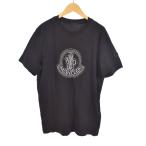 ショッピングmoncler モンクレール MONCLER 23SS Tシャツ 半袖カットソー プリント ロゴ 穴あり S 黒 ブラック J10918C00028 89A17 メンズ