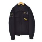 フェンディ FENDI ジャケット ブルゾン モンスター 刺繍 50 黒 ブラック FW0869 SIC メンズ