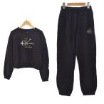 ショッピングカルバンクライン カルバンクラインジーンズ Calvin Klein Jeans セットアップ スウェット トレーナー パンツ S 黒 ブラック レディース