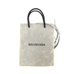バレンシアガ BALENCIAGA ラメ ショッピング フォンホルダー ショルダーバッグ 2way ダメージ加工 グレー 693805 メンズ レディース