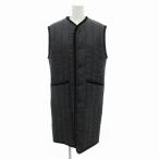 ラベンハム LAVENHAM LONGLINE THORNHAM ロングラインソーンハム ベスト ジレ ベルベットタッチ 裏地フェイクファー 38 M グレー