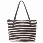 ケイトスペード KATE SPADE ハンドバッグ トート ボーダー 白 ホワイト 黒 ブラック /UD ■GY14 レディース