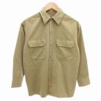 ロンハーマン Ron Herman RHC×ディッキーズ Dickies 美品 ワークシャツ ロゴ 長袖 XS ベージュ /FF ■GY03 メンズ