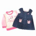  Miki House mikihouse детская одежда 2 позиций комплект футболка One-piece колено длина безрукавка 80 розовый индиго голубой /JS Kids 