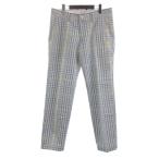  Pearly Gates PEARLY GATES Golf одежда брюки слаксы в клетку конический центральный Press 6 бледно-голубой большой размер 