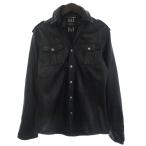 ショッピングBURBERRY バーバリーブラックレーベル BURBERRY BLACK LABEL シャツ ジャケット ラムレザー 長袖 M 黒 ブラック メンズ