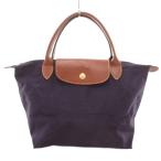 ショッピング紺 ロンシャン LONGCHAMP ルプリアージュ ハンドバッグ ロゴ 紺 ネイビー /AE レディース