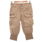  Burberry Blue Label BURBERRY BLUE LABEL укороченные брюки cargo бегун брюки капри 36 бежевый ребра кромка /FF #GY14reti-