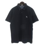 バーバリーブリット BURBERRY BRIT ポロシャツ 半袖 衿裏チェック ロゴ 刺繍 L 紺 ネイビー ☆AA★ メンズ