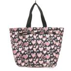 レスポートサック LesportSAC ハンドバッグ ハート柄 総柄 黒 ブラック ピンク ■FF レディース