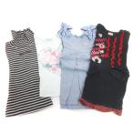 メゾピアノ mezzo piano 4点 セット まとめ ワンピース Tシャツ カットソー 長袖 半袖 ボーダー 90 100 マルチカラー