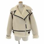 ショッピングファーファ ファーファー ボンバージャケット コート ショート ダブル ベルト フェイクムートン F アイボリー チャコール RWFJ224023 ▲H /SI1