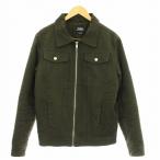  Zara ZARA 80089348-4 отложной воротник жакет блузон с хлопком Zip выше M хаки /KU мужской 