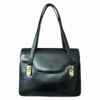 グッチ GUCCI オールド ヴィンテージ GG レザー ハンドバッグ 黒 ブラック 0000560014 ☆AA★ レディース